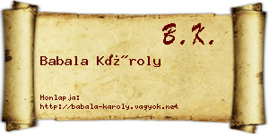 Babala Károly névjegykártya